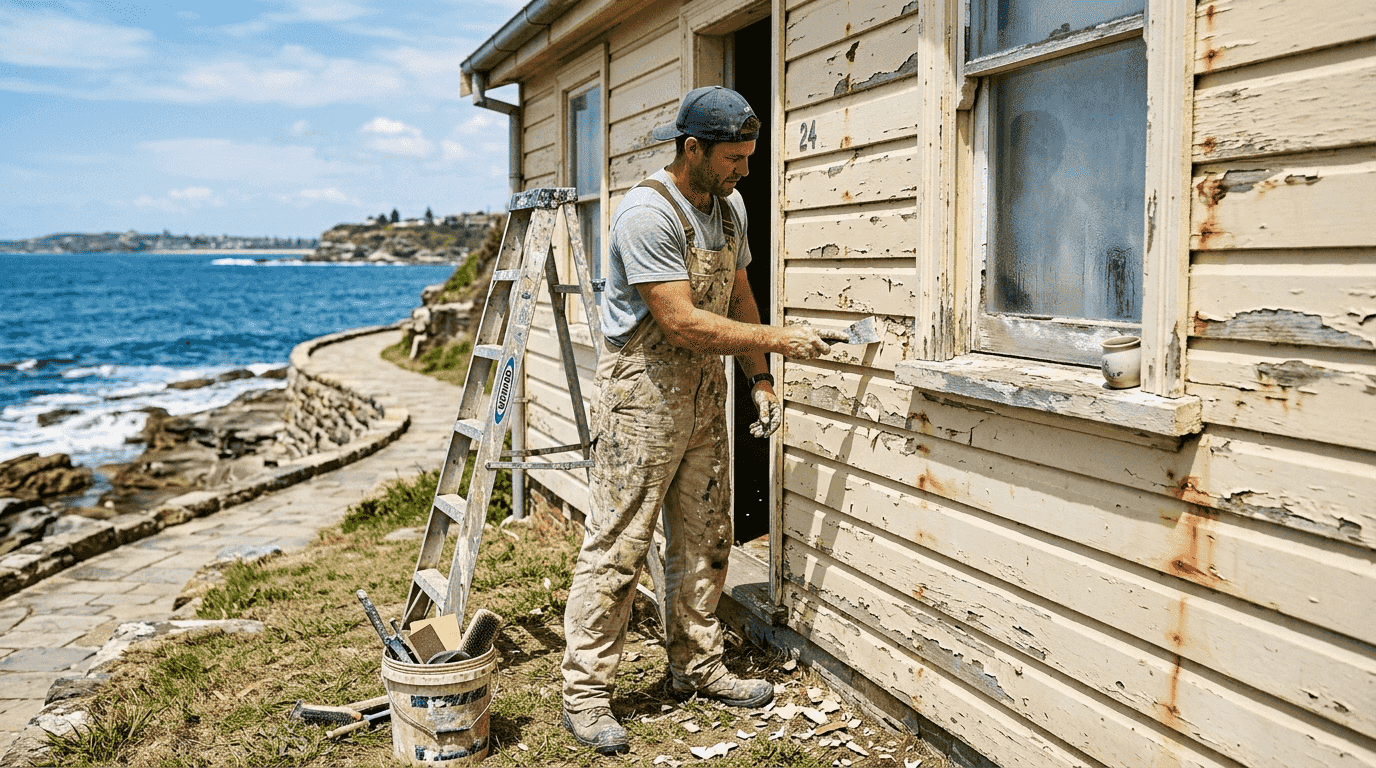 Surface preparation for coastal painting in Newcastle